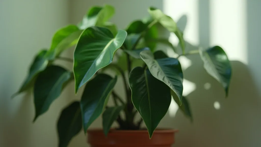 Lush cast iron plant with dark green glossy leaves in a ceramic pot positioned in a corner with minimal natural light