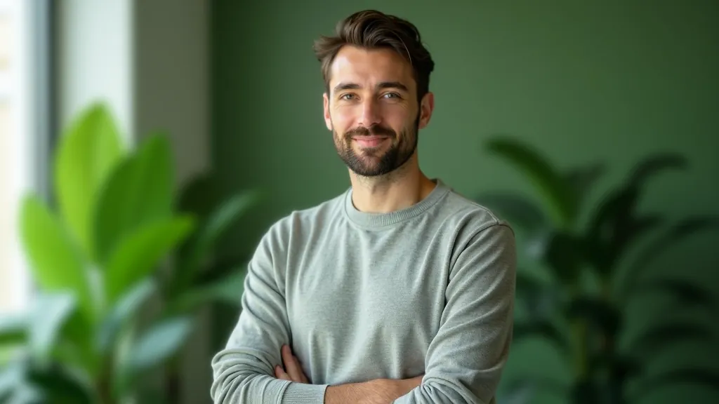 James Webb, humidity expert, portrait from chest up, confident expression, studio lighting